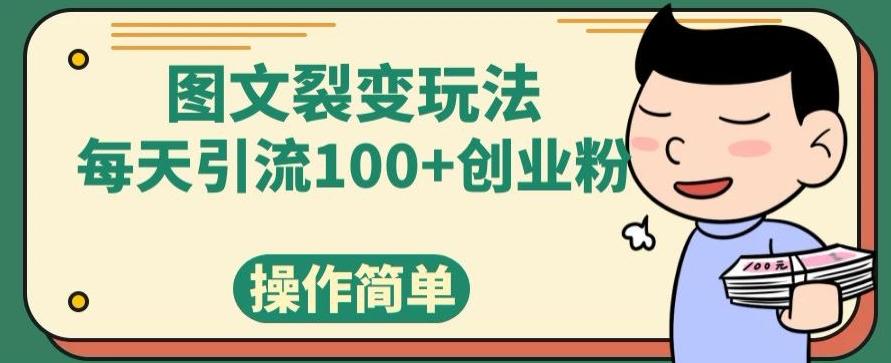 图文裂变玩法，每天引流100+创业粉，操作简单-九洲网