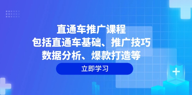 直通车推广课程：包括直通车基础、推广技巧、数据分析、爆款打造等-九洲网