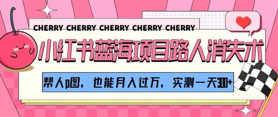 小红书蓝海项目路人消失术，帮人p图，也能月入过万，实测一天300+【揭秘】-九洲网