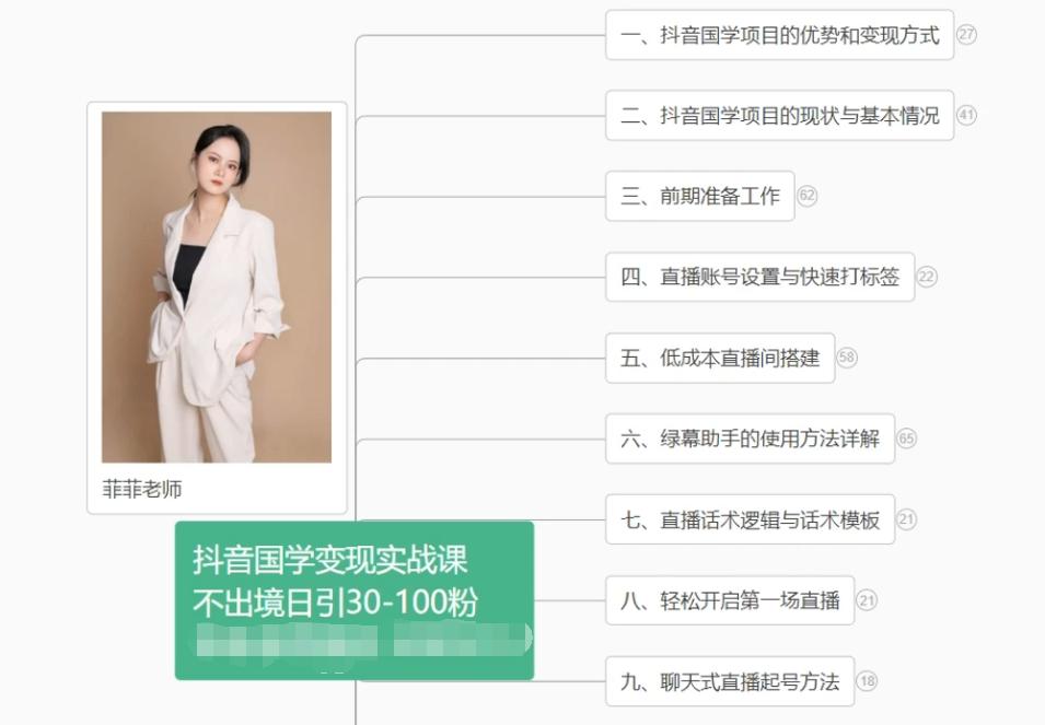 抖音国学变现项目：不出境日引30-100粉实战课程-九洲网