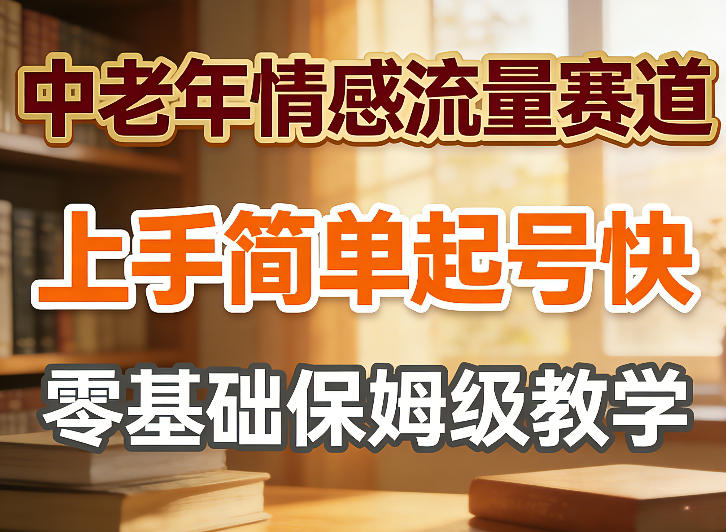 中老年情感流量赛道，上手简单起号快，零基础保姆级教学-九洲网