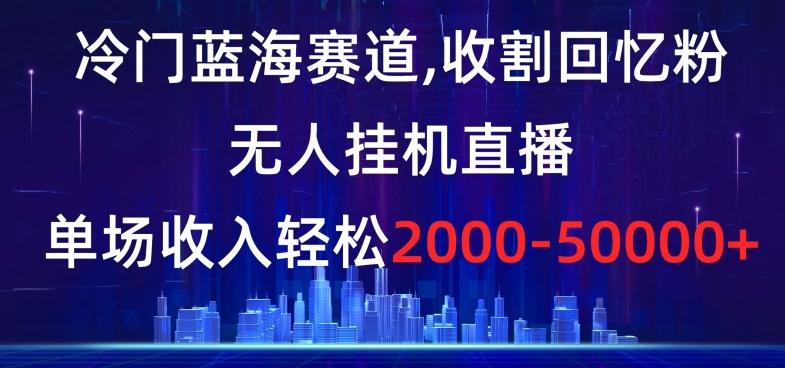 冷门蓝海赛道，收割回忆粉，无人挂机直播，单场收入轻松2000-5w+【揭秘】-九洲网
