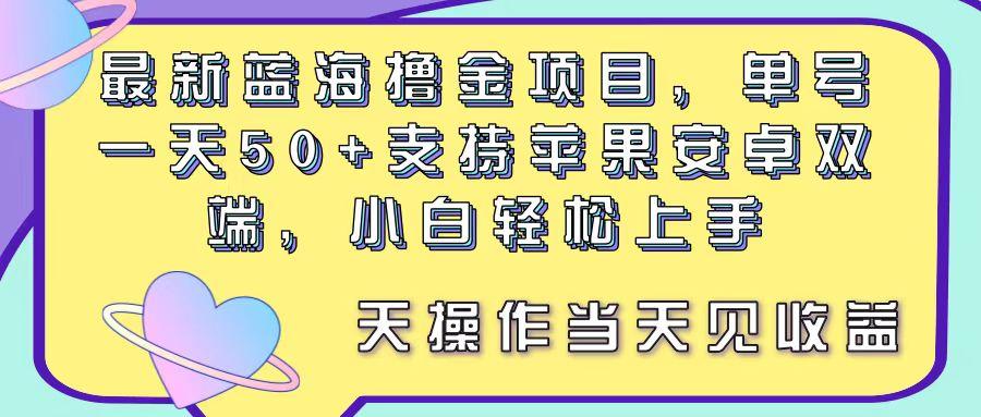 最新蓝海撸金项目，单号一天50+， 支持苹果安卓双端，小白轻松上手 当...-九洲网