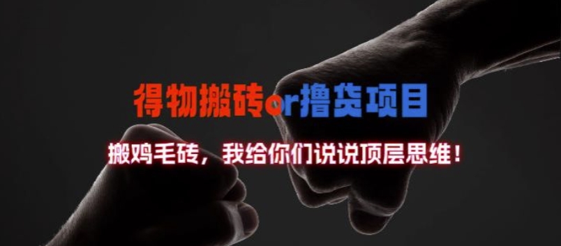 得物搬砖撸货项目?掰下数据，我给你们说说顶层思维【揭秘】-九洲网