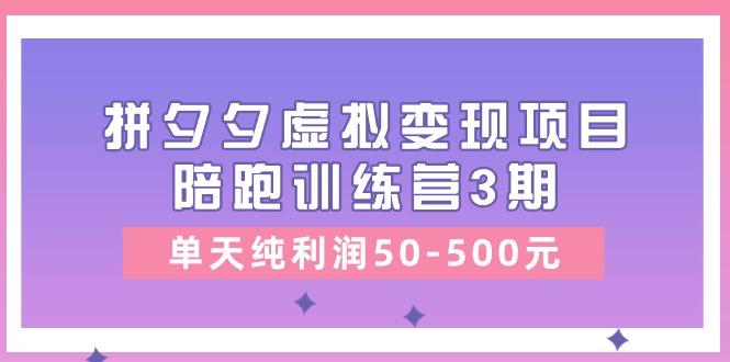 某收费培训《拼夕夕虚拟变现项目陪跑训练营3期》单天纯利润50-500元-九洲网