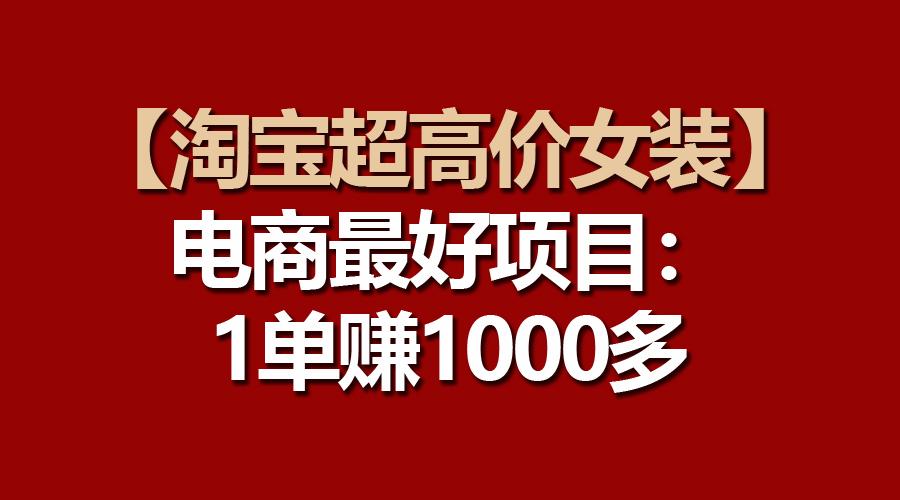 【淘宝超高价女装】电商最好项目：一单赚1000多-九洲网