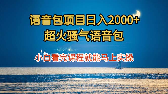 语音包项目 日入2000+ 超火骚气语音包小白看完课程就能马上实操-九洲网