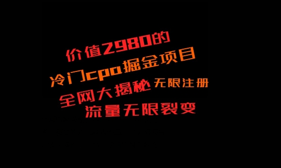 价值2980的CPA掘金项目大揭秘，号称当天收益200+，不见收益包赔双倍-九洲网