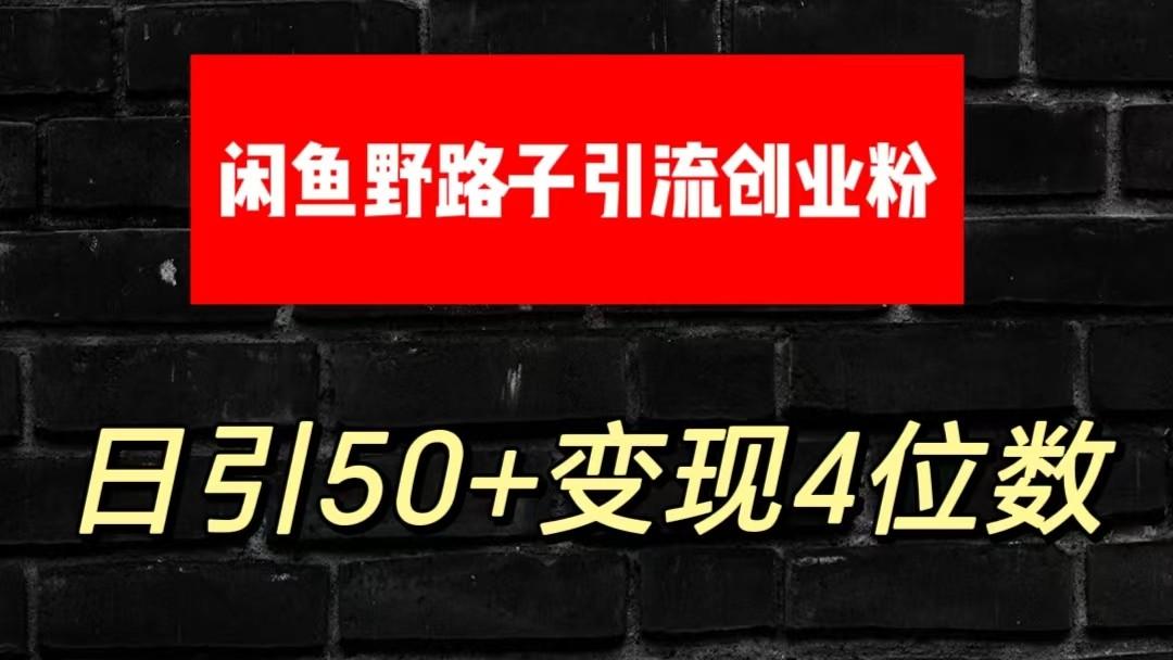 大眼闲鱼野路子引流创业粉，日引50+单日变现四位数-九洲网