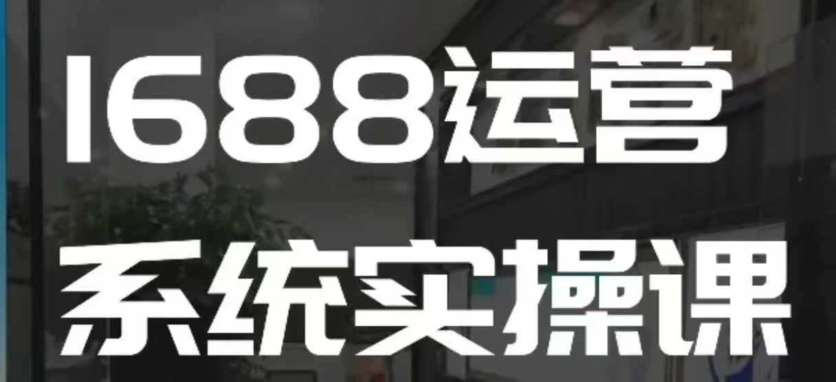 1688高阶运营系统实操课，快速掌握1688店铺运营的核心玩法-九洲网