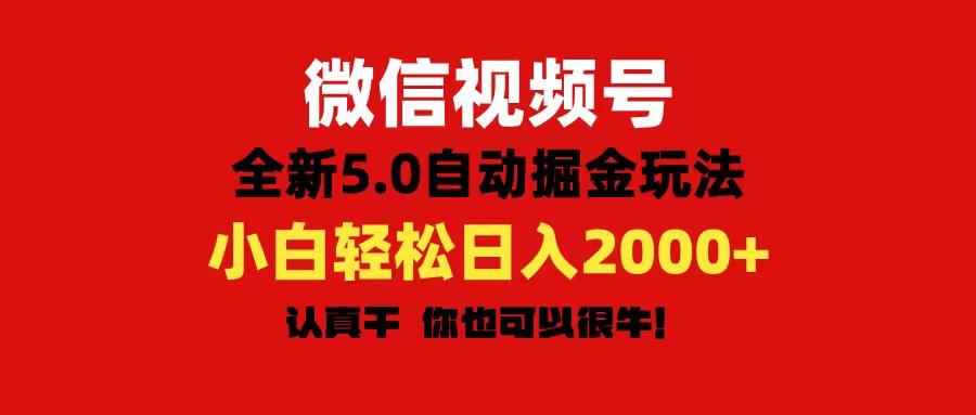 微信视频号变现，5.0全新自动掘金玩法，日入利润2000+有手就行-九洲网