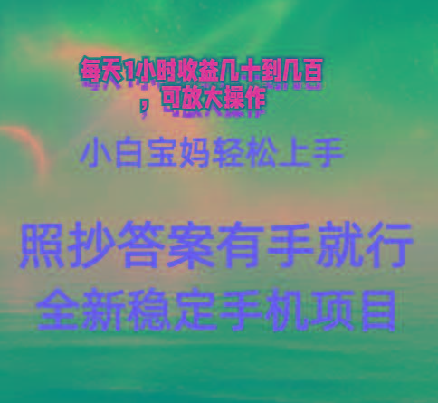 0门手机项目，宝妈小白轻松上手每天1小时几十到几百元真实可靠长期稳定-九洲网