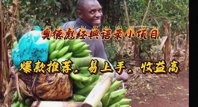 奥德彪经典语录小项目，爆款推荐，易上手，收益高-九洲网