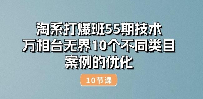 淘系打爆班55期技术：万相台无界10个不同类目案例的优化(10节)-九洲网