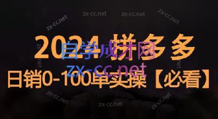 恒哥·2024拼多多日销0-100单实操-九洲网