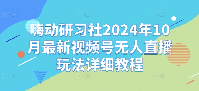 嗨动研习社2024年10月最新视频号无人直播玩法详细教程-九洲网