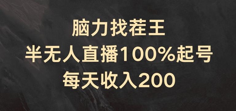 脑力找茬王，半无人直播100%起号，每天收入200+【揭秘】-九洲网