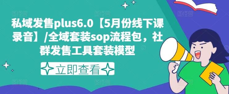 私域发售plus6.0【5月份线下课录音】/全域套装sop流程包，社群发售工具套装模型-九洲网