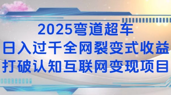 2025弯道超车日入过K全网裂变式收益打破认知互联网变现项目【揭秘】-九洲网
