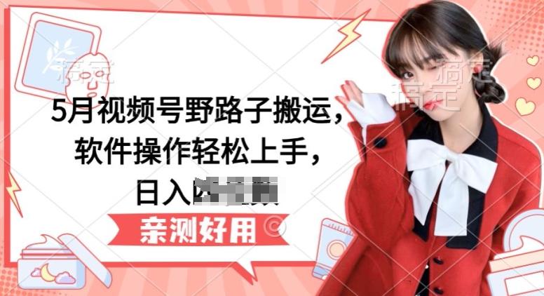 5月视频号野路子搬运，软件操作轻松上手，日入三位数【揭秘】-九洲网