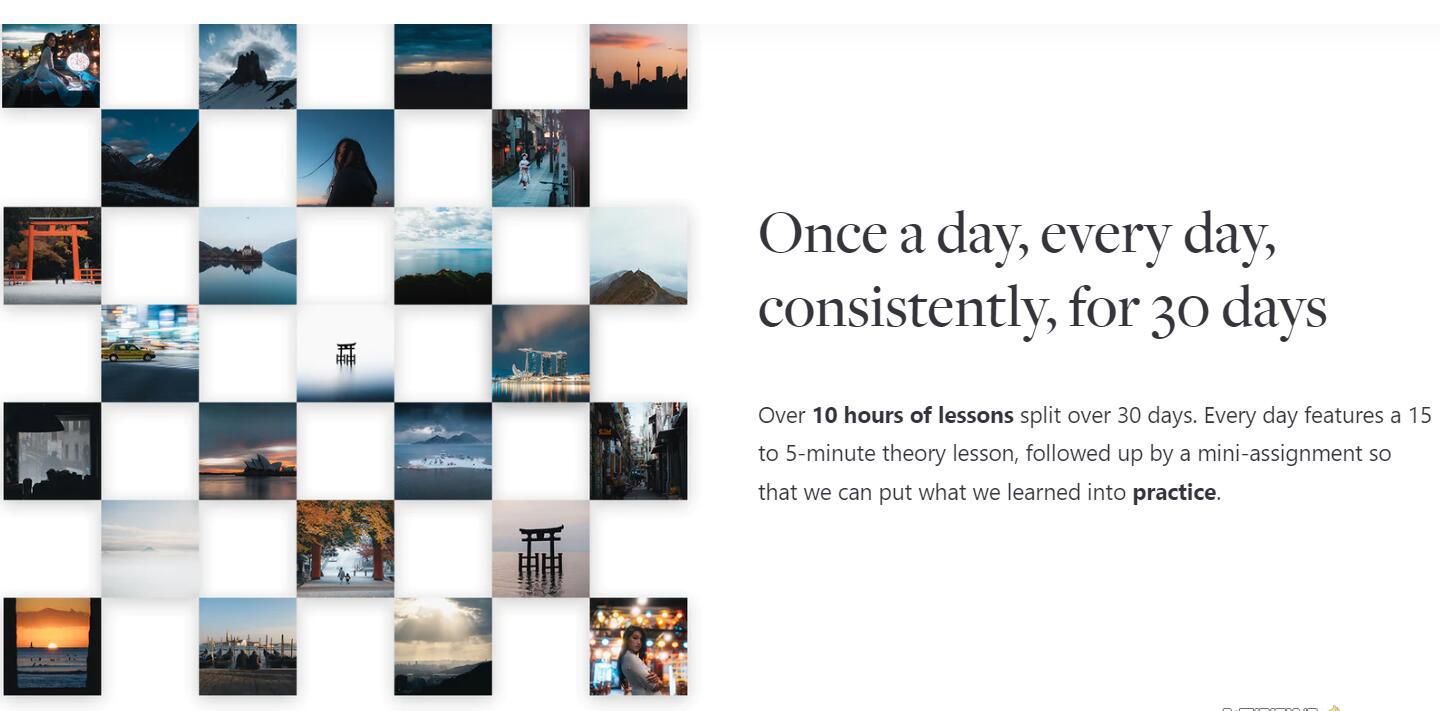 网红摄影师Pat Kay – 30天摄影基础知识加速器教程-30节课-中英字幕-九洲网