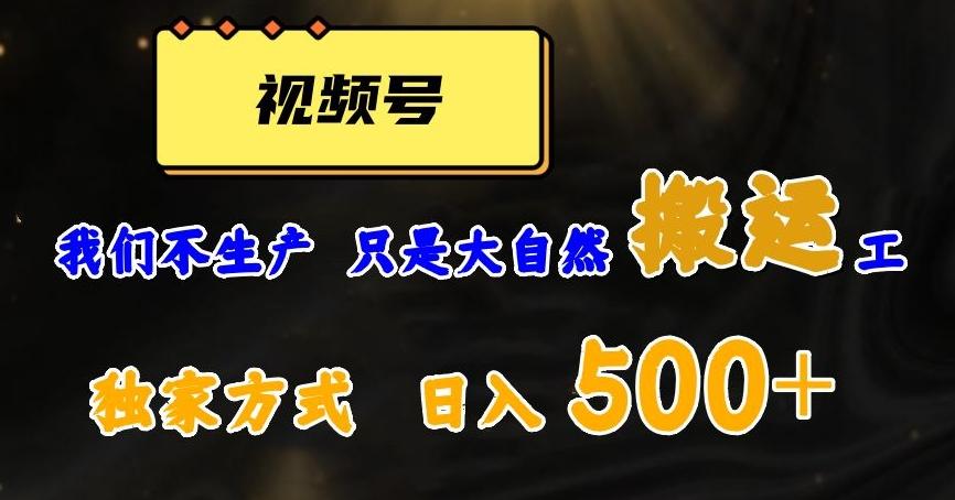 视频号轻松搬运日赚500+，一个1分钟1条原创视频【揭秘】-九洲网