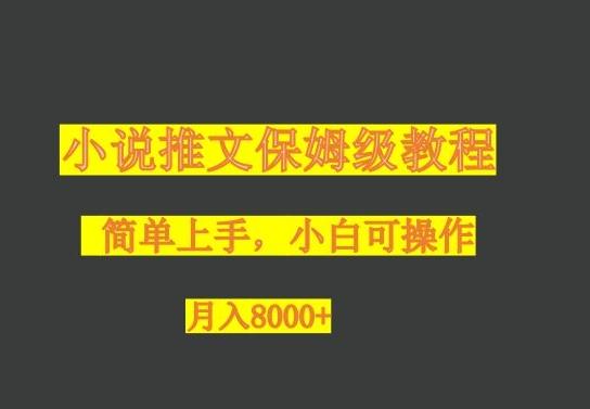 小说推文保姆级教程，小白可操作，月入8000+-九洲网