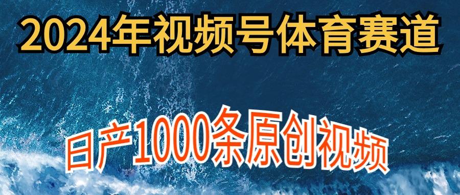 (9810期)2024年体育赛道视频号，新手轻松操作， 日产1000条原创视频,多账号多撸分成-九洲网