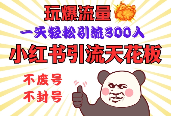 小红书引流天花板，玩爆流量，一天轻松引流300人，安全操作-九洲网