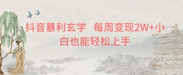 抖音暴利玄学，每周变现2W+小白也能轻松上手-九洲网