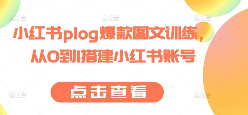 小红书plog爆款图文训练，从0到1搭建小红书账号-九洲网