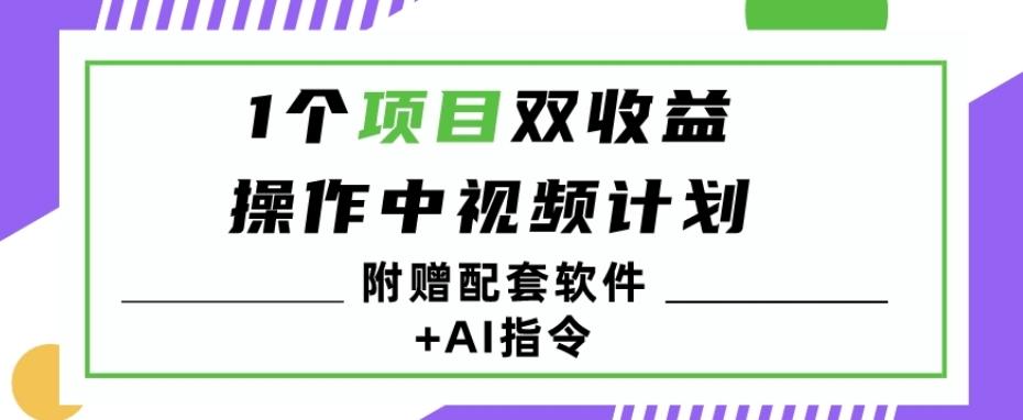 1个项目双收益？操作中视频计划1天最高3100+收益？（附赠配套软件+AI指令）-九洲网