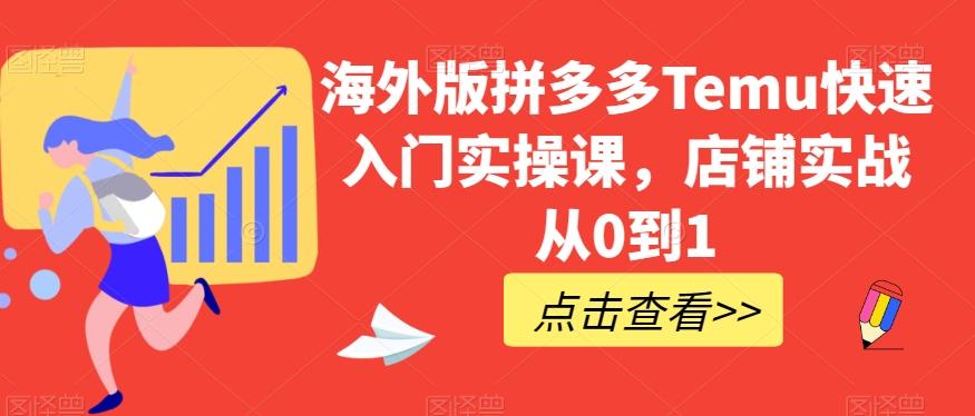 海外版拼多多Temu快速入门实操课，店铺实战从0到1-九洲网