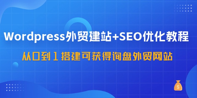 WordPress外贸建站+SEO优化教程，从0到1搭建可获得询盘外贸网站(57节课)-九洲网