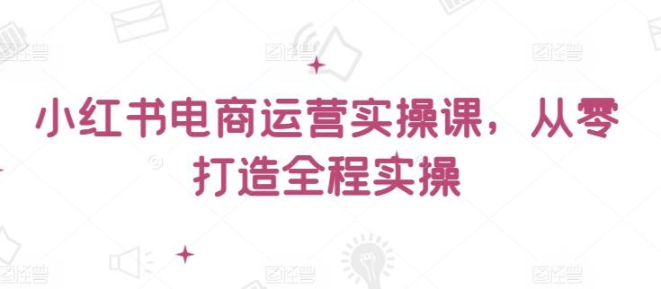 小红书电商运营实操课，​从零打造全程实操-九洲网
