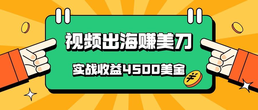国内爆款视频出海赚美刀，实战收益4500美金，批量无脑搬运，无需经验直接上手-九洲网
