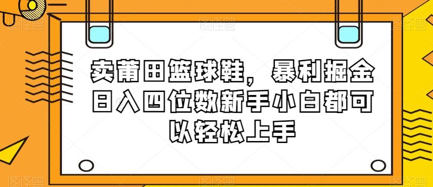 卖莆田篮球鞋，暴利掘金日入四位数新手小白都可以轻松上手【揭秘】-九洲网