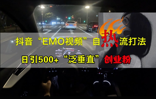 抖音EMO视频自热打法，日引500+“泛垂直”创业粉-九洲网