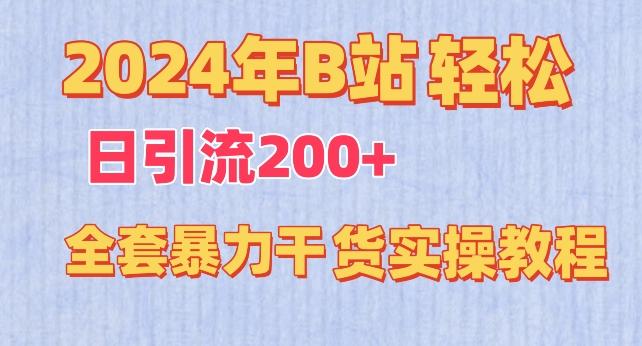 2024年B站轻松日引流200+的全套暴力干货实操教程【揭秘】-九洲网