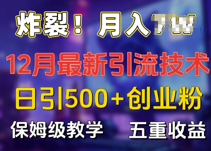 炸裂!揭秘12月最新日引流500+精准创业粉，多重收益保姆级教学-九洲网