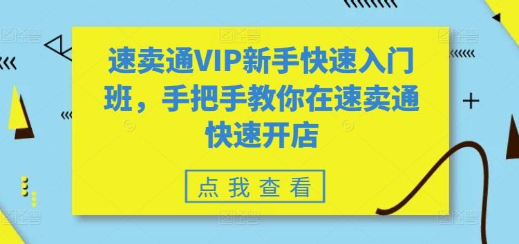 速卖通VIP新手快速入门班，手把手教你在速卖通快速开店-九洲网