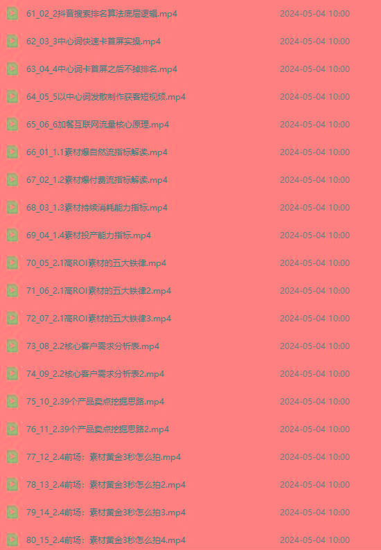 图片[4]-2024单品正价起号，直播素材投流选品：选品课+投流课+素材课+卡首屏/100节-九洲网