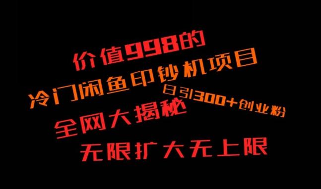 闲鱼流量印钞机项目大揭秘，日引300+创业粉，保姆级实操教程-九洲网