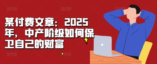 某付费文章：2025年，中产阶级如何保卫自己的财富-九洲网