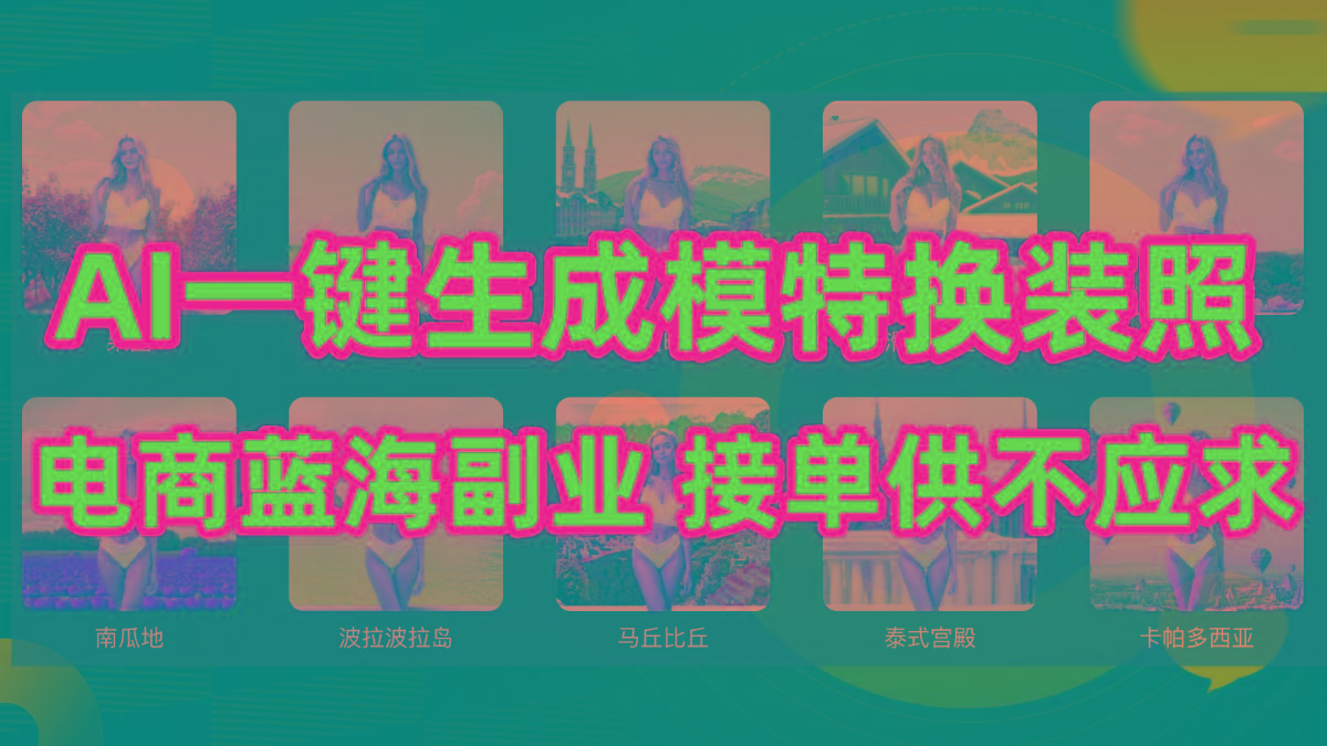 (9616期)AI制作一键生成模特换装照，电商蓝海副业供不应求-九洲网