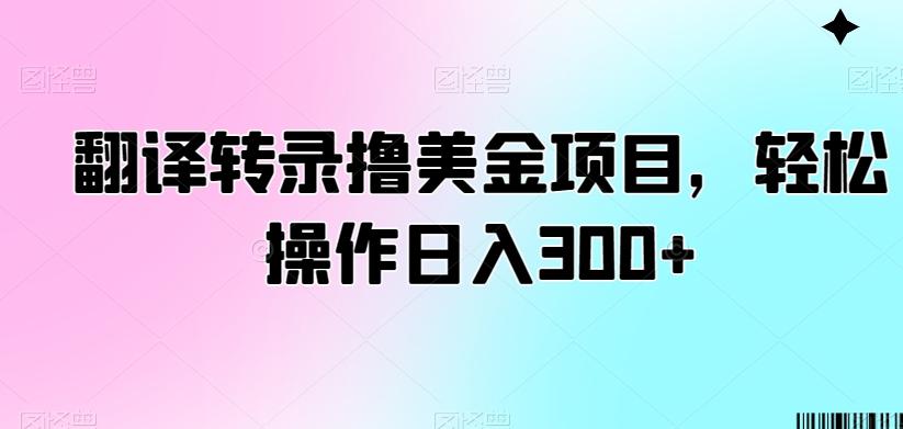 翻译转录撸美金项目，轻松操作日入300+【揭秘】-九洲网