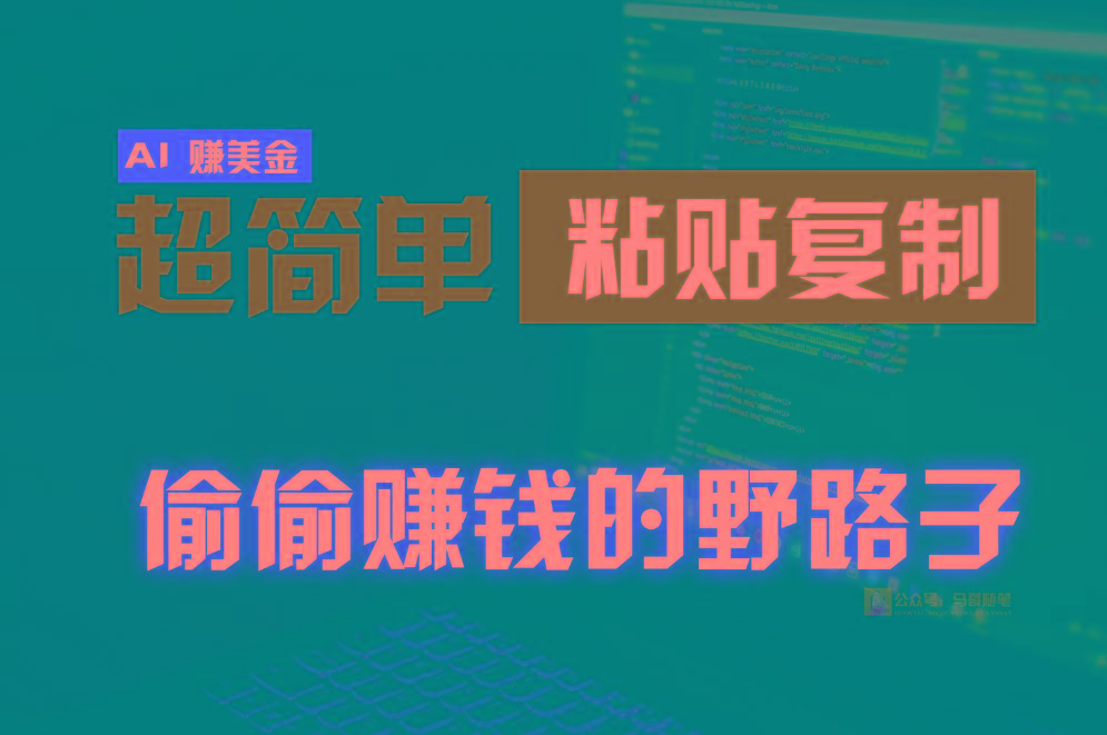 偷偷赚钱野路子，0成本海外淘金，无脑粘贴复制，稳定且超简单，适合副业兼职-九洲网
