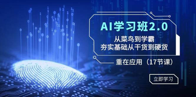 AI学习班2.0：从菜鸟到学霸，夯实基础从干货到硬货，重在应用(17节课)-九洲网