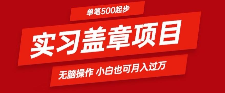 实习代盖章项目一单500起普通人可落地项目小白也可轻易上手-九洲网