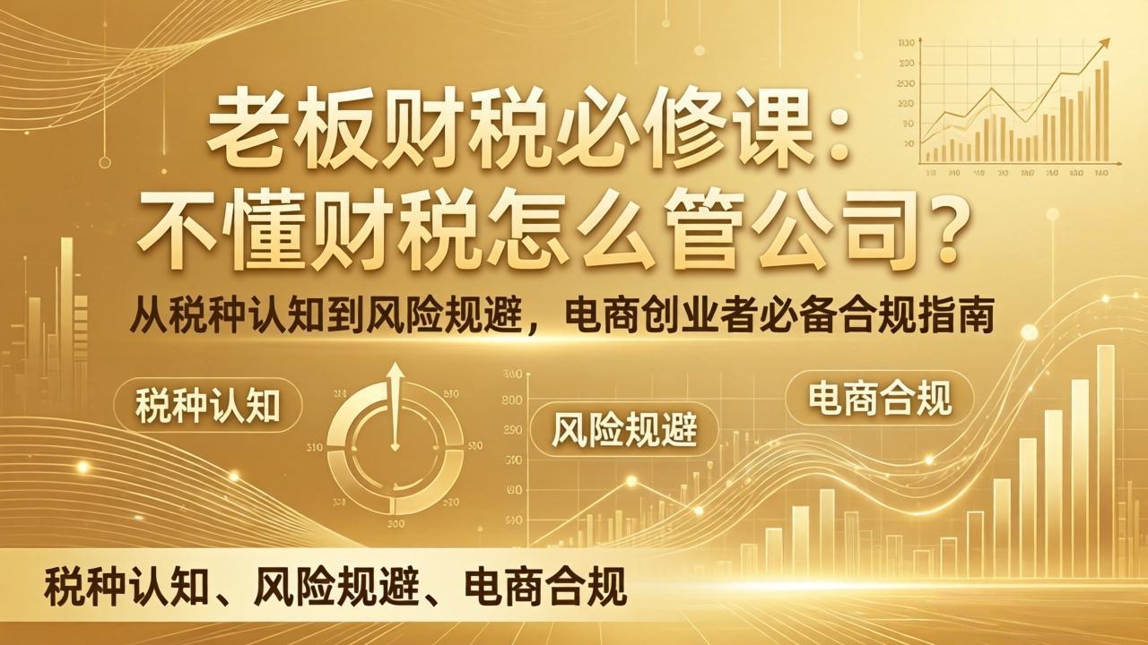 老板财税必修课：不懂财税怎么管公司？从税种认知到风险规避，电商创业者必备合规指南-九洲网
